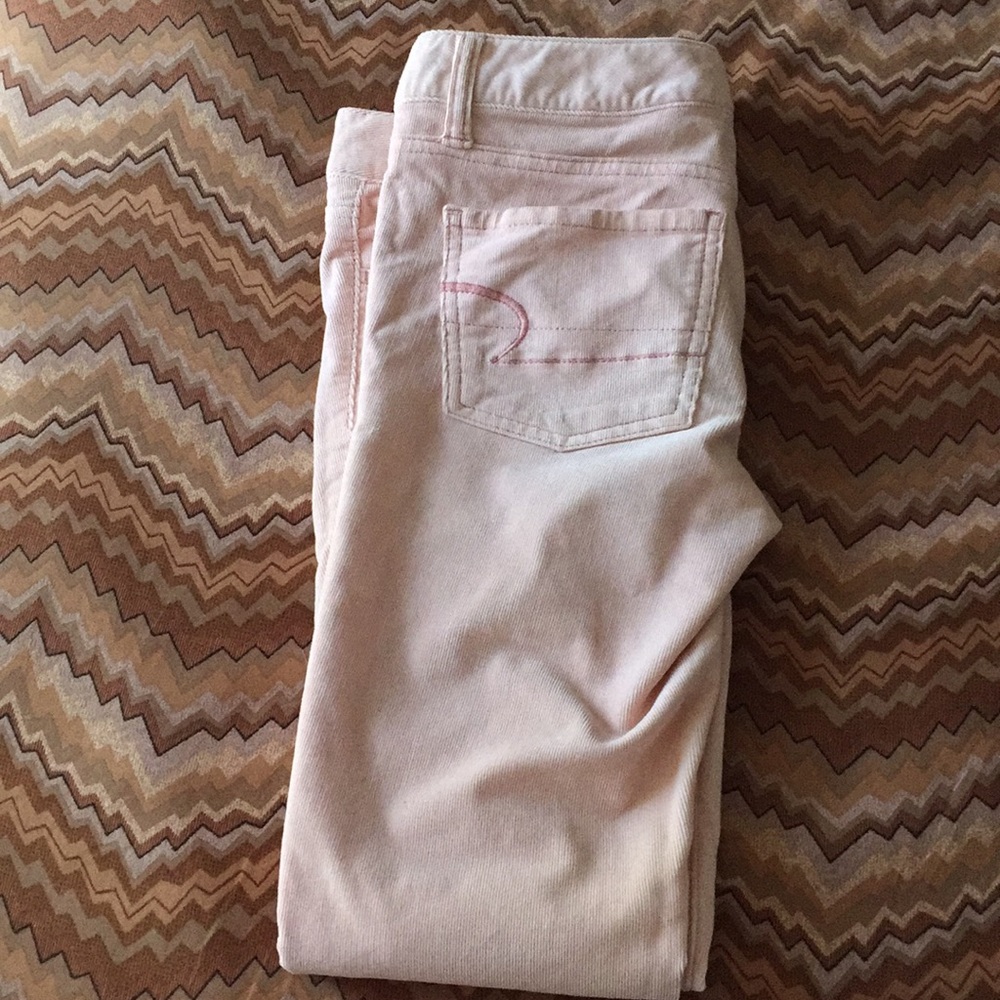 American eagle pink corduroy jeggings